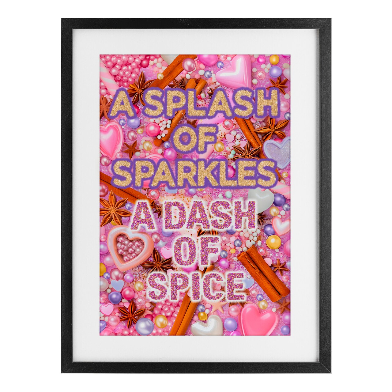Stupell Industries Splash of Sparkle Dash Of Spice Framed Print Under Glass, design by Jess Stempel
